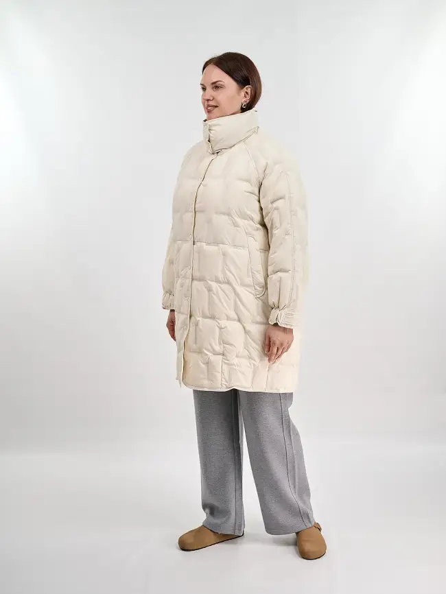 Пуховое пальто 6325 Размер 46-56 фото 7