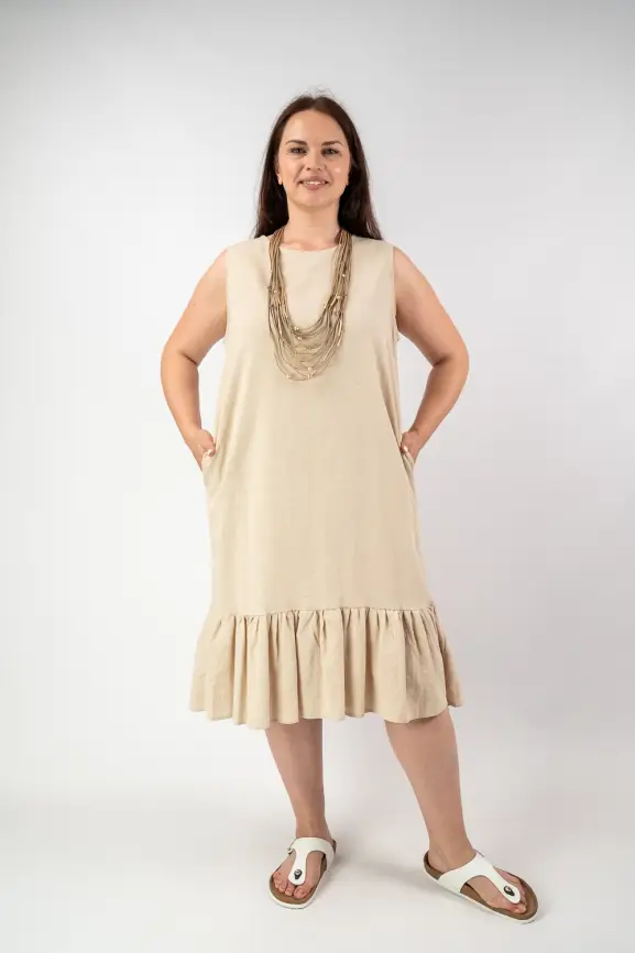 Сарафан волан лен 23300 Размер 54-58 фото 14