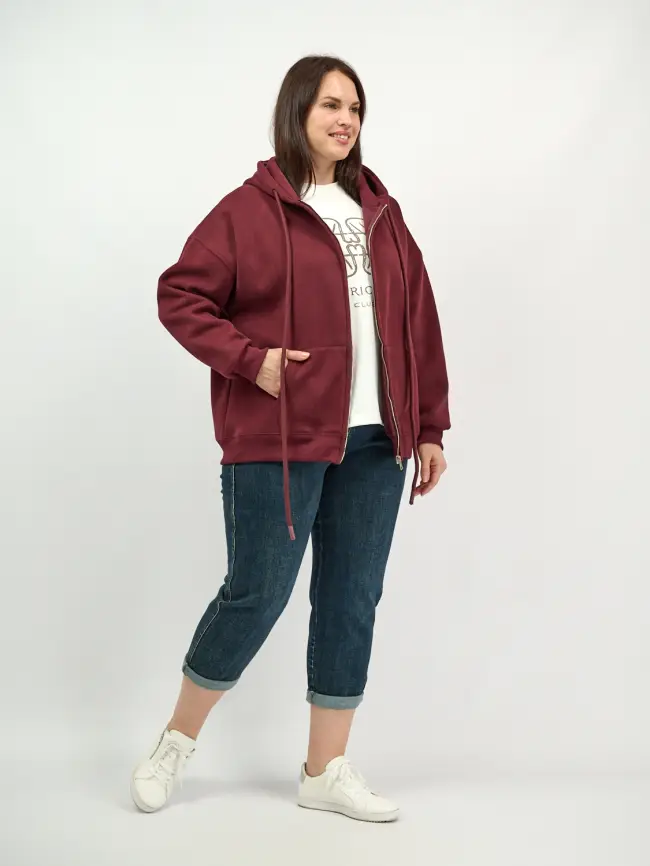 Худи зип утепленное оверсайз 506 Размер 50-58 фото 26