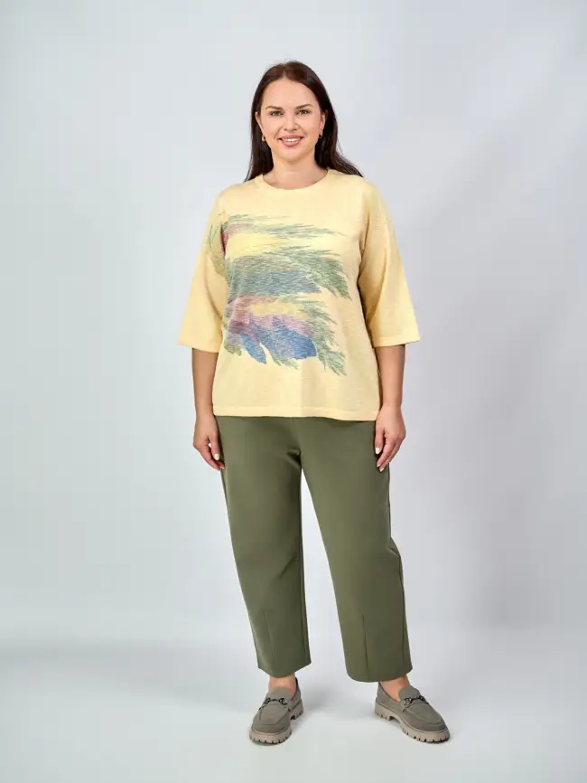 Джемпер облегченный с принтом 1006 Размер 50-58 фото 46