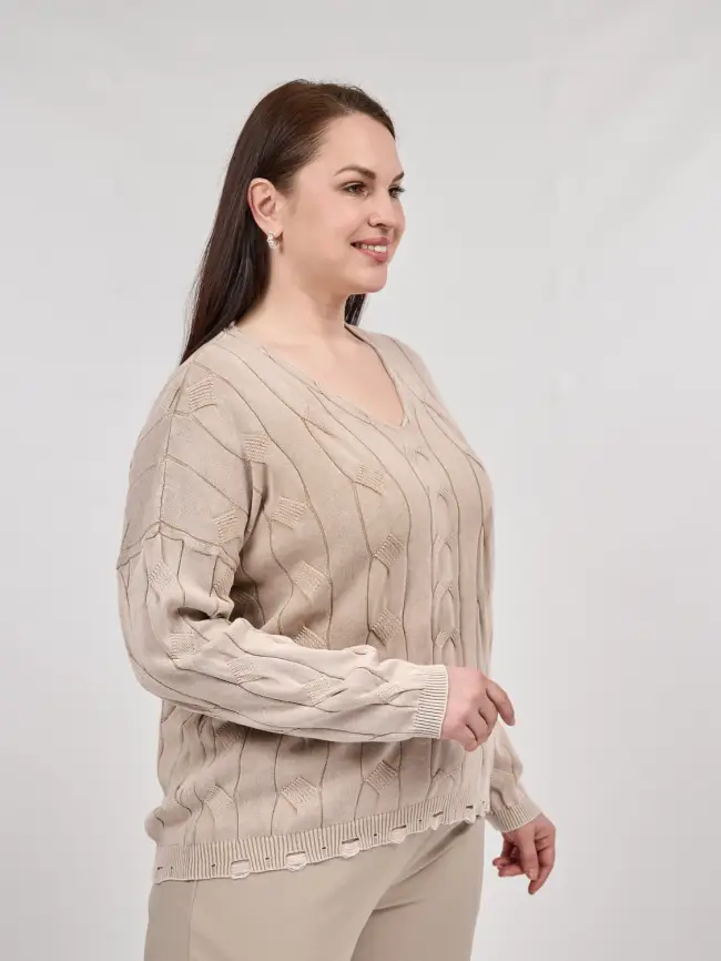 Джемпер Италия косы 3388 Размер 50-58 фото 80