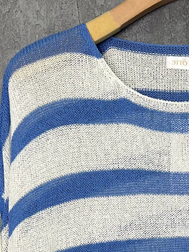 Джемпер облегченный в полоску ЭттоПлюс 25107 Размер 54-58 фото 12