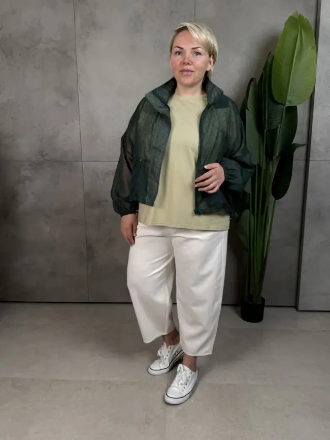 Ветровка-пыльник в горох 6703 Размер 50-58 фото 72