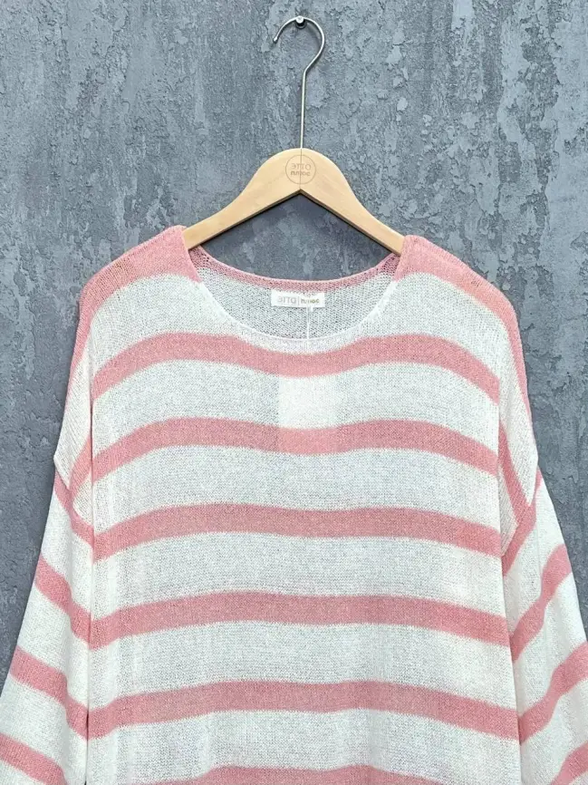 Джемпер облегченный в полоску ЭттоПлюс 25107 Размер 54-58 фото 38