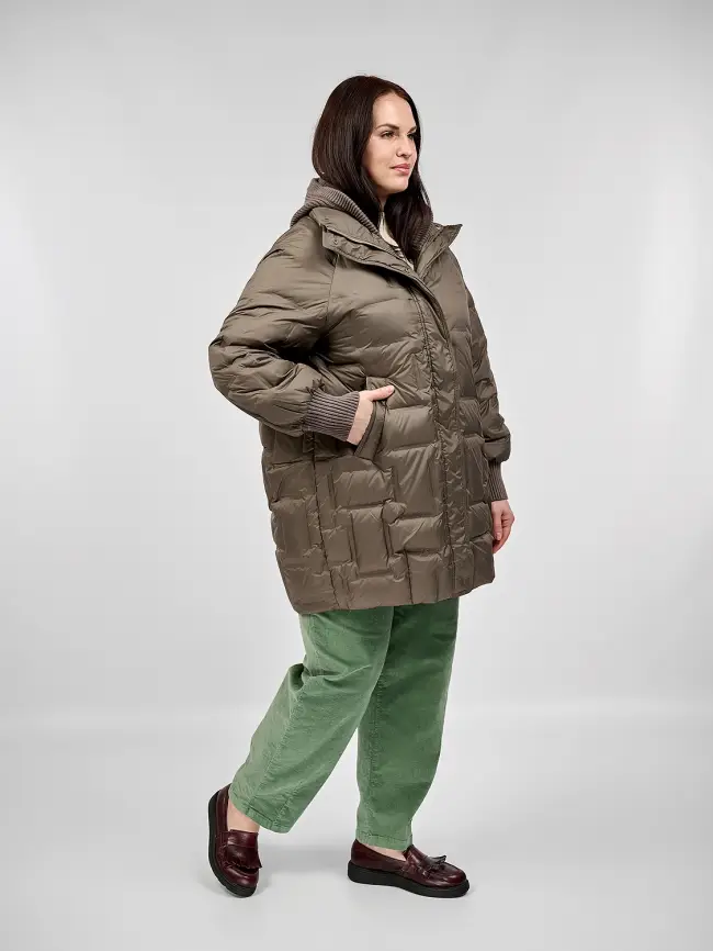 Пальто с вязаным капюшоном №2 8893 Размер 50-56 фото 13