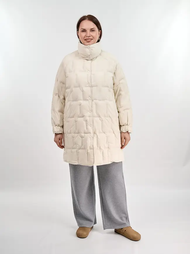 Пуховое пальто 6325 Размер 46-56 фото 3