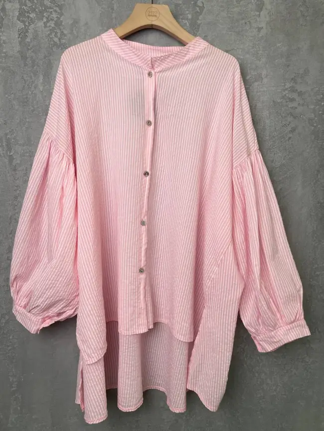 Рубашка фонарик Италия 3160 полоска Размер 52-58 фото 17