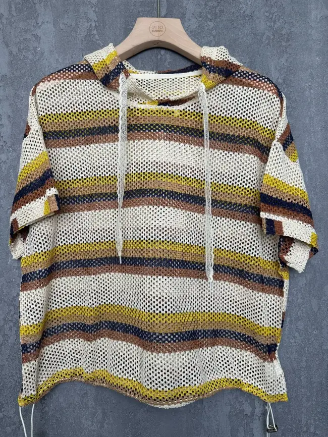 Толстовка сетка с капюшоном 87063 Размер 48-56 фото 10