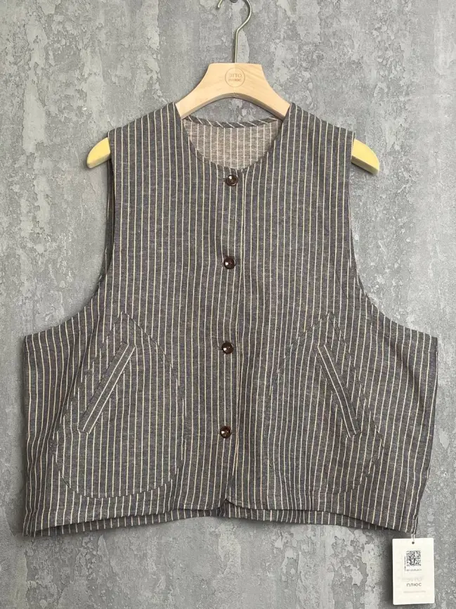 Жилет льняной ЭттоПлюс 88125 Размер 50-54 фото 10