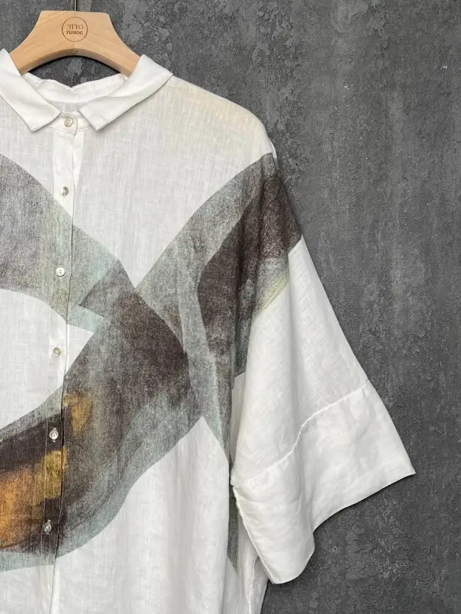 Льняная рубашка 8341 фото 9
