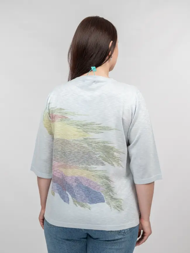 Джемпер облегченный с принтом 1006 Размер 50-58 фото 66