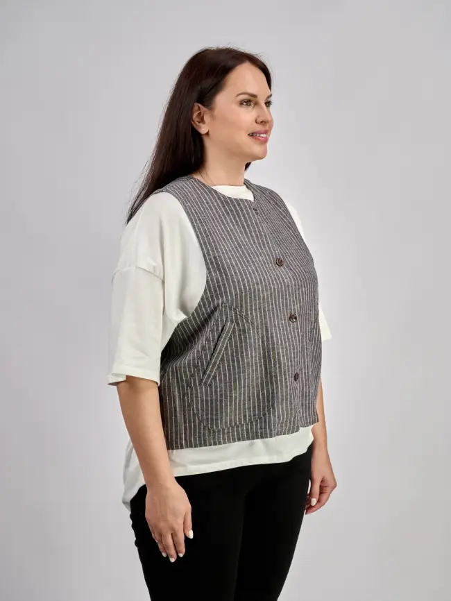 Жилет льняной ЭттоПлюс 88125 Размер 50-54 фото 5