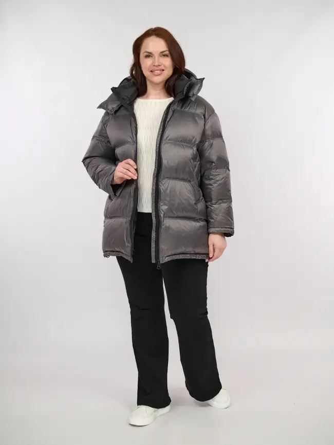 Пуховик зимний 9903 удлиненный Размер 50-60 фото 79