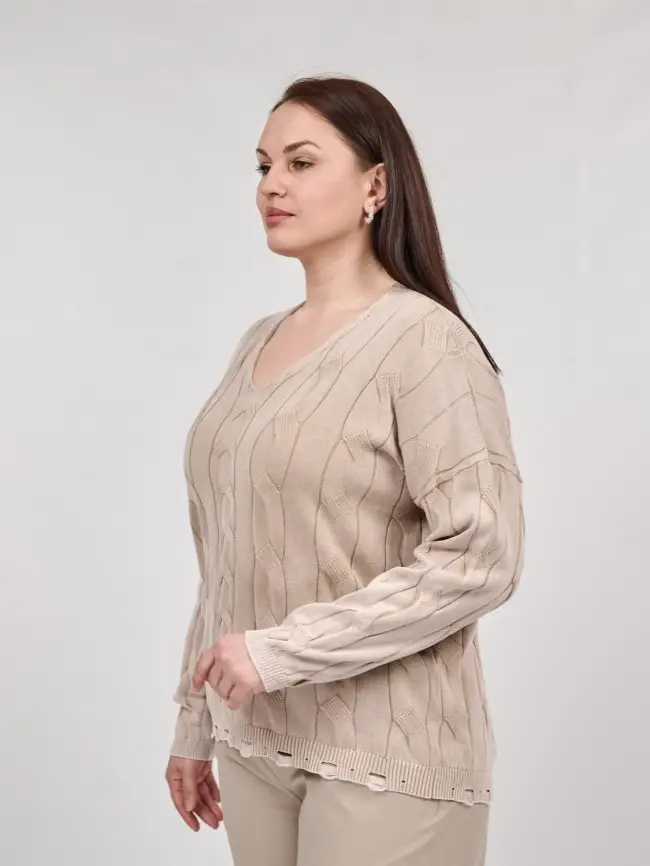 Джемпер Италия косы 3388 Размер 50-58 фото 83