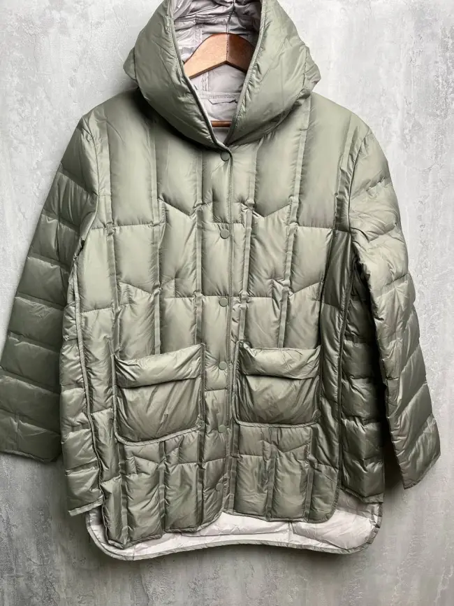 Куртка стёганая с капюшоном 9063 Размер 46-52 фото 12