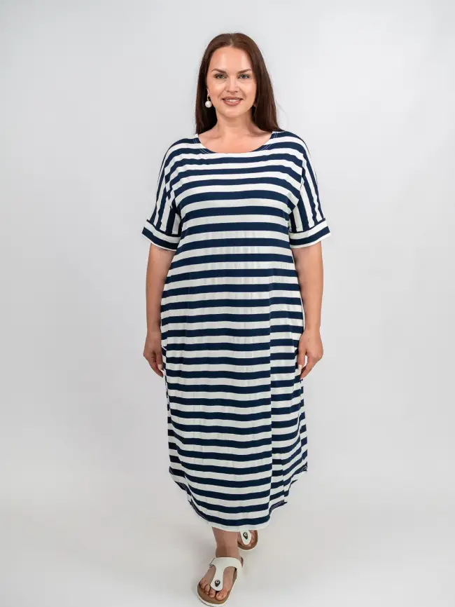 Платье в полоску ЭттоПлюс 0032 размеры 52- 56 фото 16