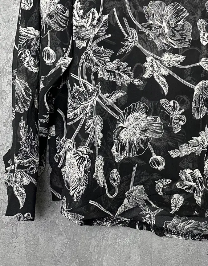 Блуза в цветочек 135-5 Размер 50-58 фото 16