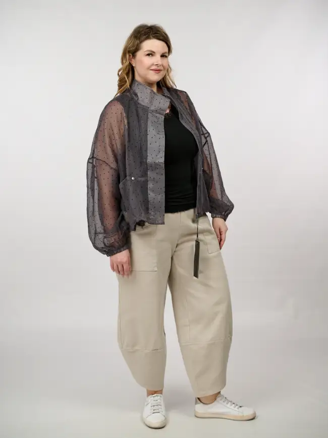 Ветровка-пыльник в горох 6703 Размер 50-58 фото 17