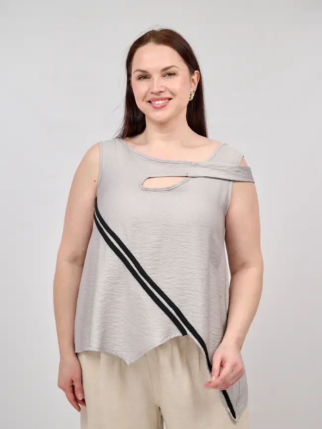 Блуза 01170 Размер 54-58(серый) фото 1