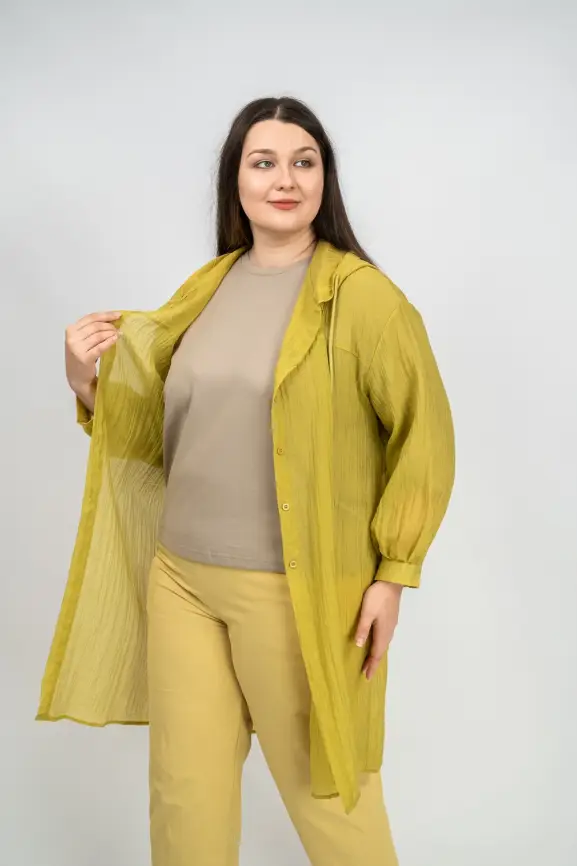 Пыльник рубашка удлиненный 9087 Размер 50-58 фото 7