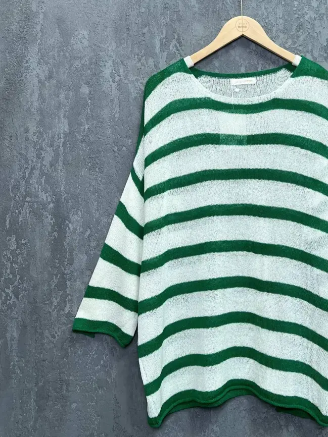 Джемпер облегченный в полоску ЭттоПлюс 25107 Размер 54-58 фото 28