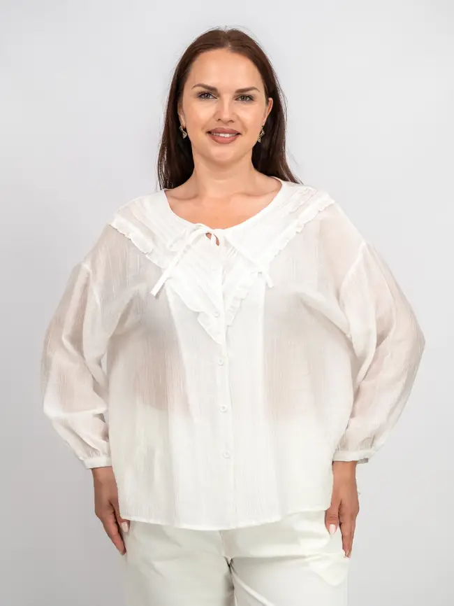 Блуза с оборками 7703 Размер 50-58 фото 2
