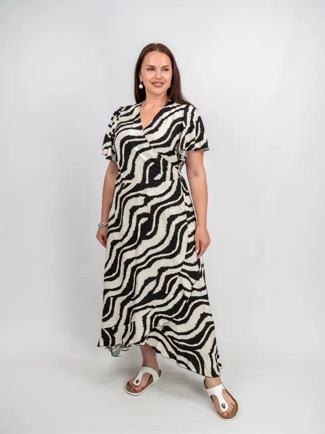 Платье на запахе ЭттоПлюс 044-1 размеры 50- 56 фото 2