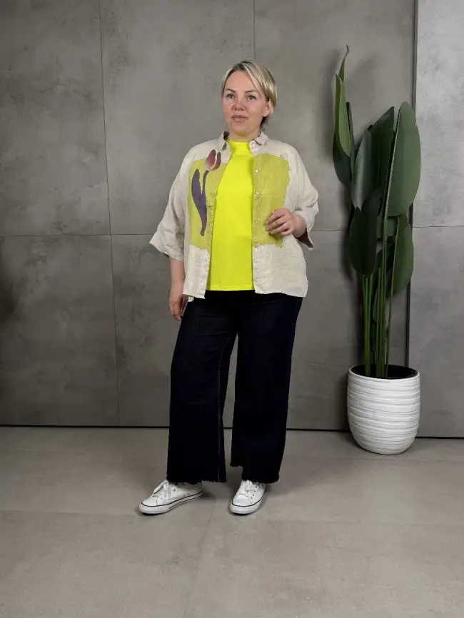 Льняная рубашка с тюльпаном 8342 Размер 50-58 фото 35