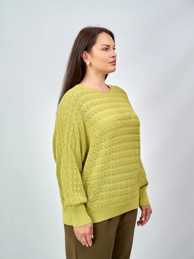Джемпер "Ажурная вязка"ЭттоПлюс 6767 Размер 54-60 фото 15