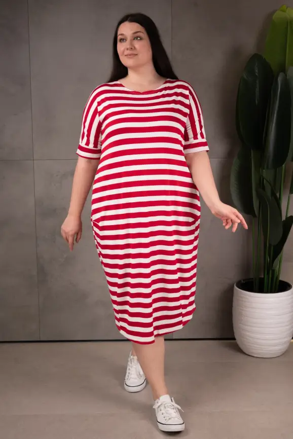 Платье в полоску ЭттоПлюс 0032 размеры 52- 56 фото 36