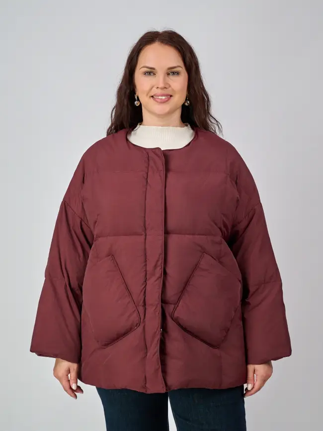 Пуховик женский с шарфом 8358 Размер 50-58 фото 114