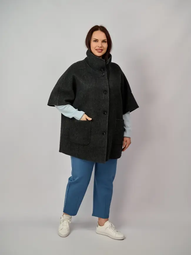 Пальто шерсть 0718-1 Размер 50-60 фото 12