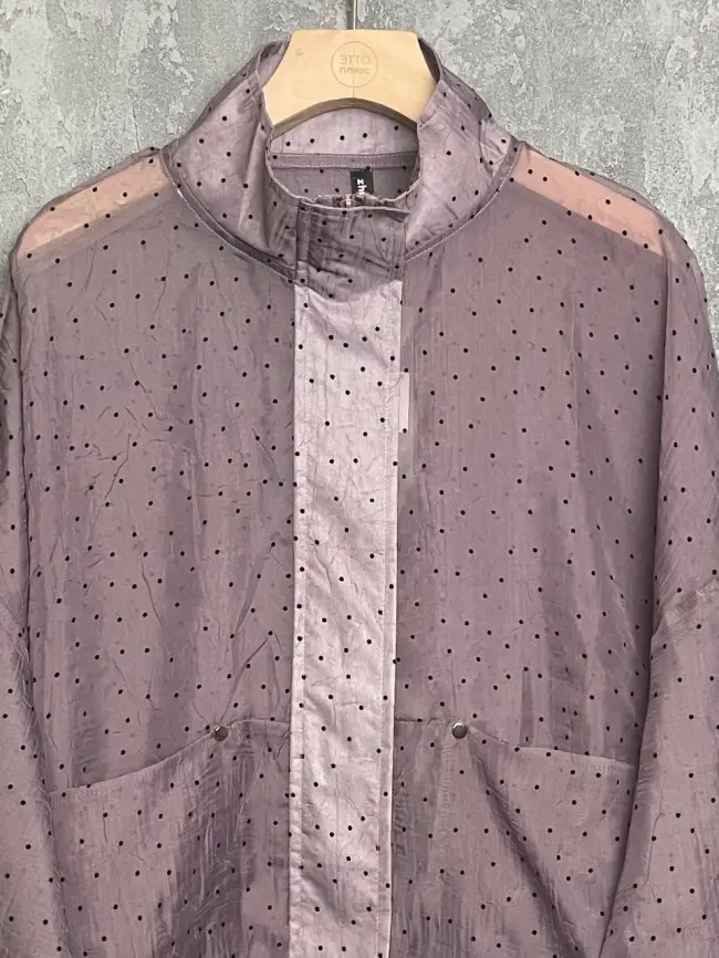 Ветровка-пыльник в горох 6703 Размер 50-58 фото 54