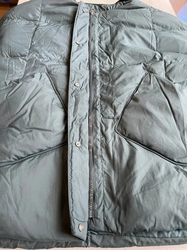 Пуховик женский с шарфом 8358 Размер 50-58 (петроль) Уценка фото 2