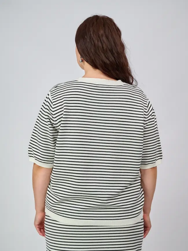 Джемпер в полоску ЭттоПлюс 25412 Размер 50-58 фото 7