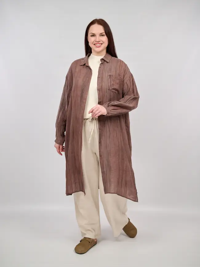 Рубашка-кардиган 2508 Размер 50-58 фото 8