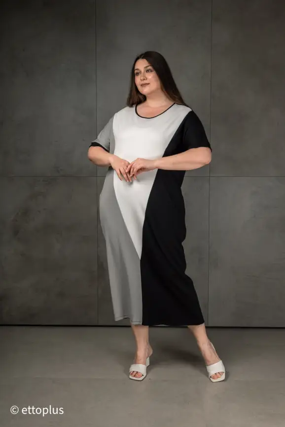 Платье три цвета ЭттоПлюс 34185 размер 54- 56 фото 8