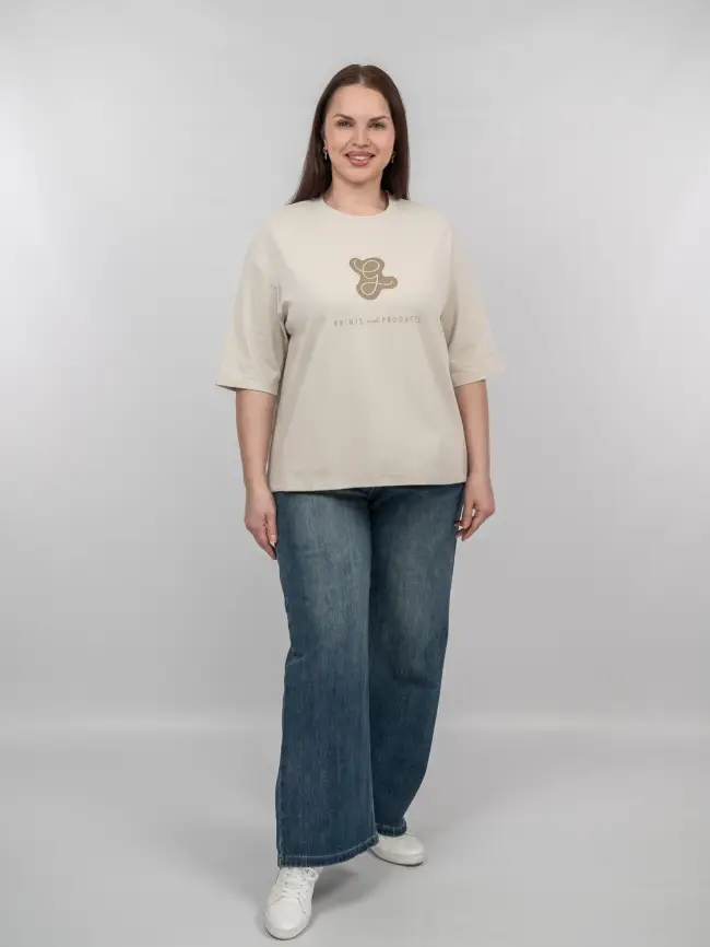 Лонгслив с принтом 95047 Размеры 48-58 фото 50