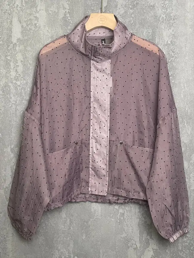 Ветровка-пыльник в горох 6703 Размер 50-58 фото 53