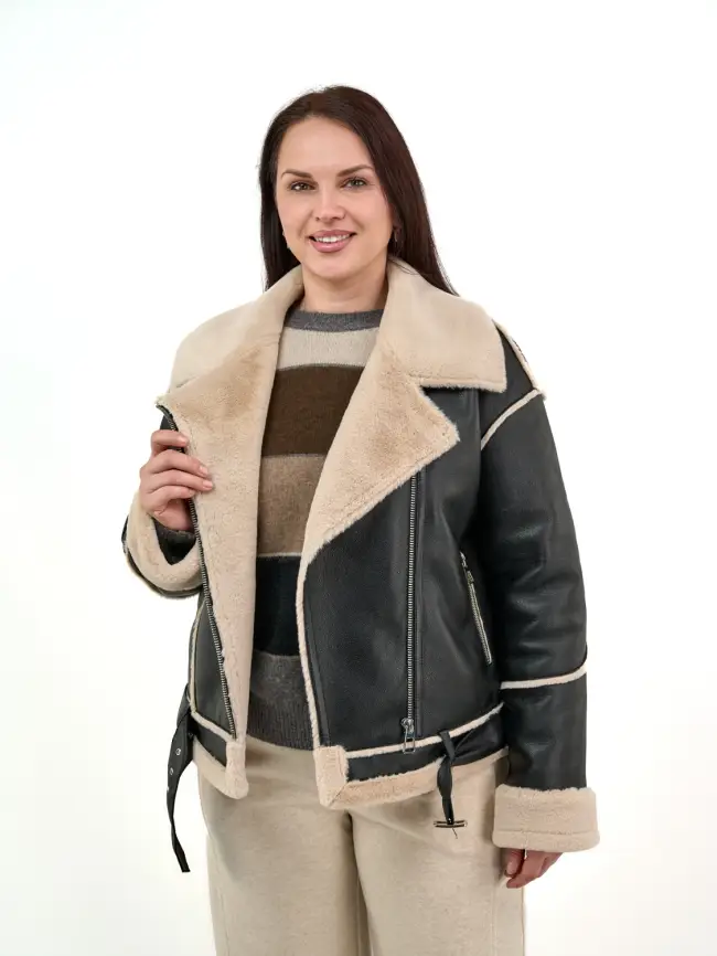 Дубленка авиатор 12105 Размер 46-54 фото 19