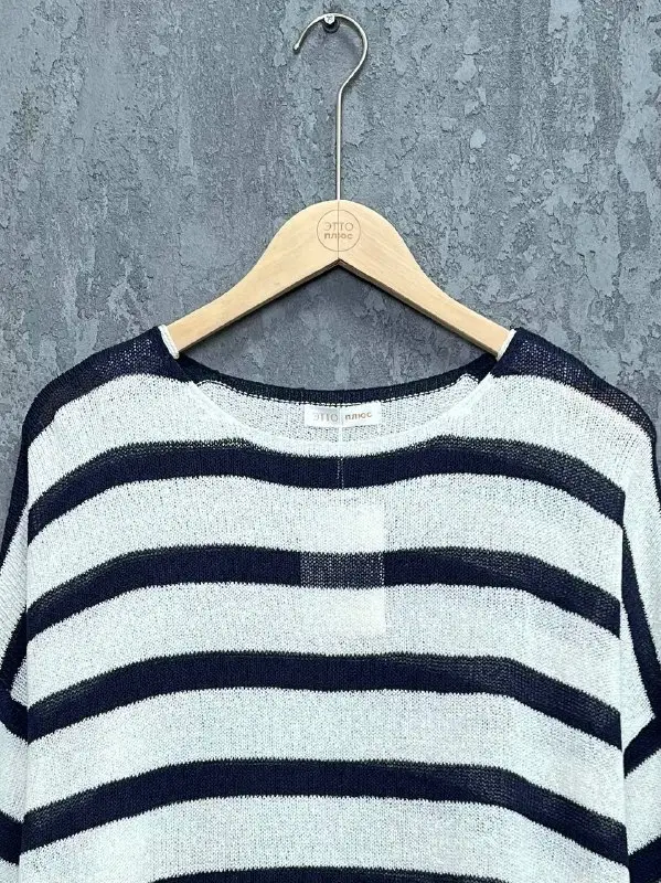 Джемпер облегченный в полоску ЭттоПлюс 25107 Размер 54-58 фото 51