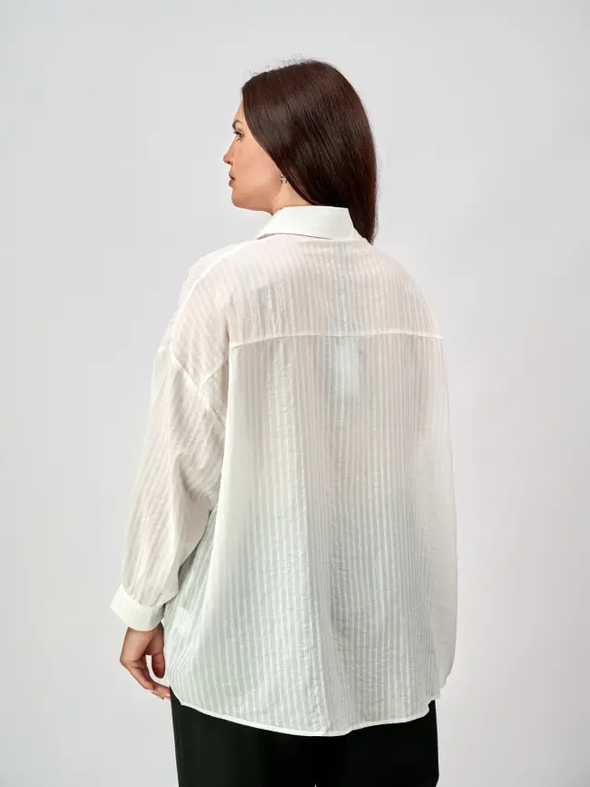 Рубашка в полоску 963 размер 50- 58 фото 6