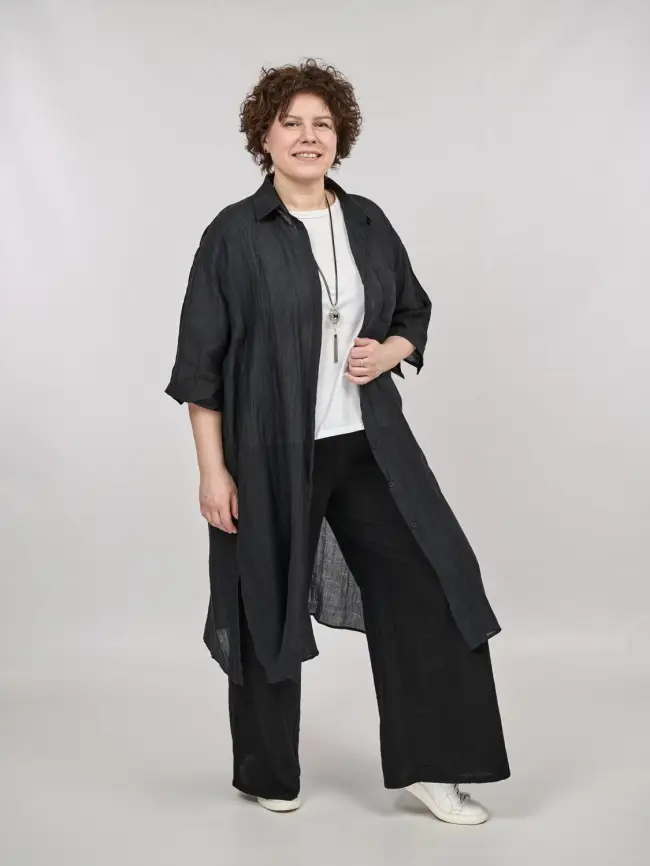 Рубашка-кардиган рукав 3/4 24093 Размер 50-58 фото 3