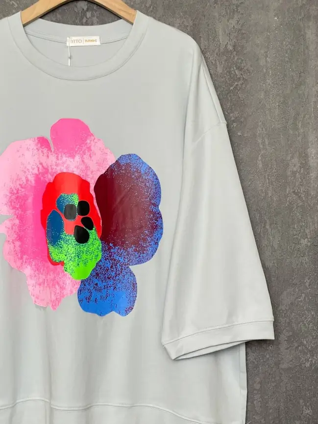 Лонгслив Цветы 25001 ЭттоПлюс Размер 50-58 фото 12