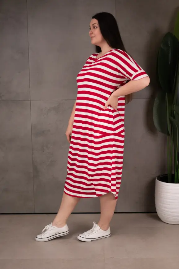 Платье в полоску ЭттоПлюс 0032 размеры 52- 56 фото 37