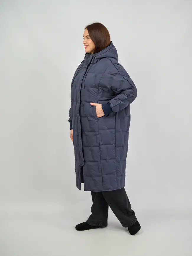 Пуховое пальто 6327 Размеры 50-60 фото 19