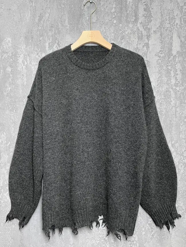 Джемпер рваный оверсайз 58196 Размер 48-58 фото 37