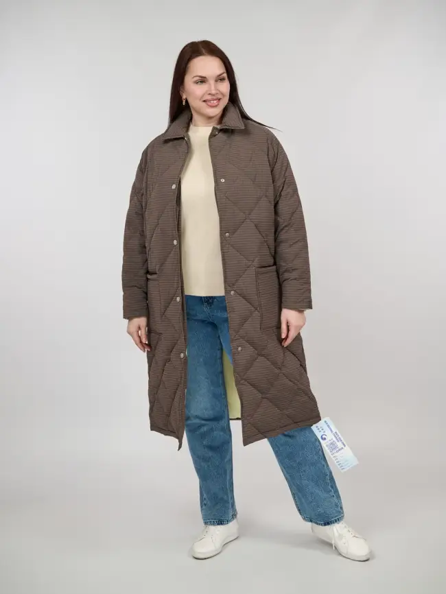 Пуховое пальто 61010 Размер 50-56 фото 26