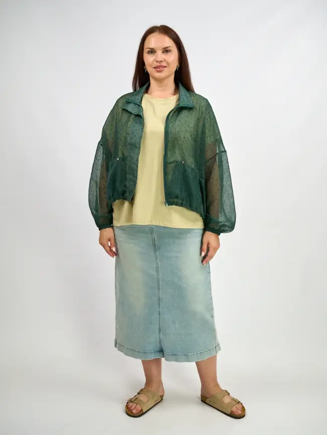 Ветровка-пыльник в горох 6703 Размер 50-58 фото 38