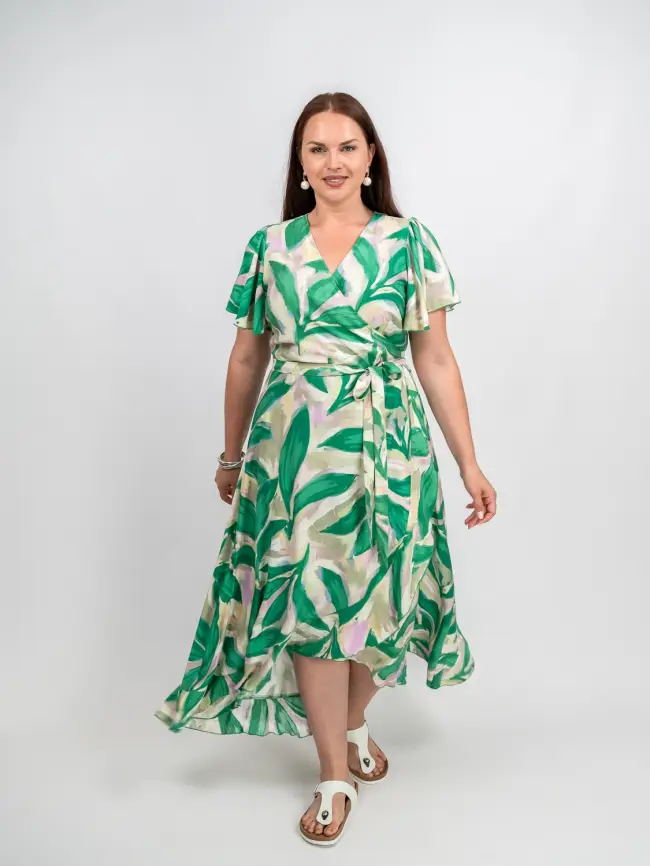 Платье на запахе ЭттоПлюс 044 размеры 48 - 58 фото 2